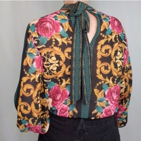 Jealous Tomato Floral Print Long Sleeve Bikini Bottom Bodysuit - Picture 6 of 7